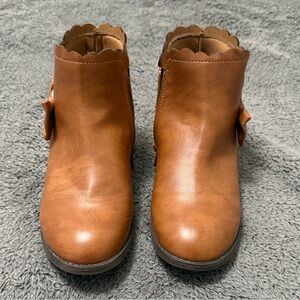 Target Brown Kids Boots with Scalloped Edge
